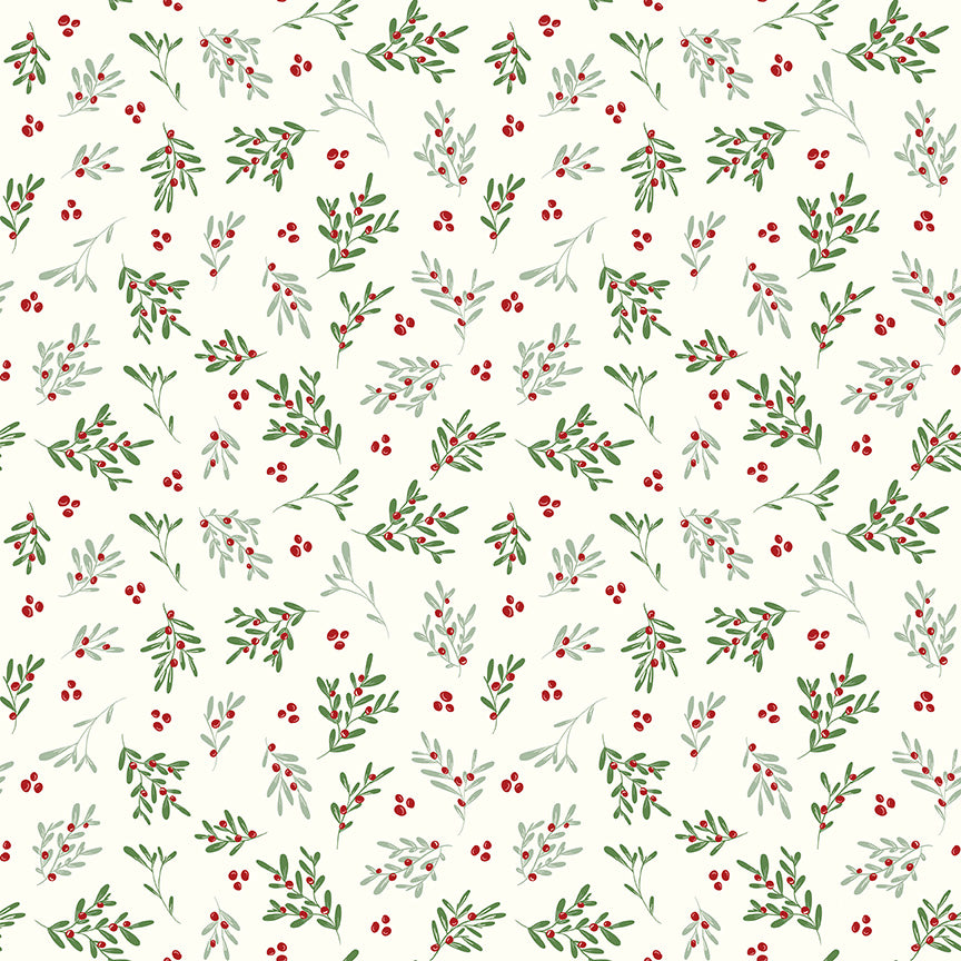 Mistletoe & Holly - Mistletoe CLOUD - 1/2 yd