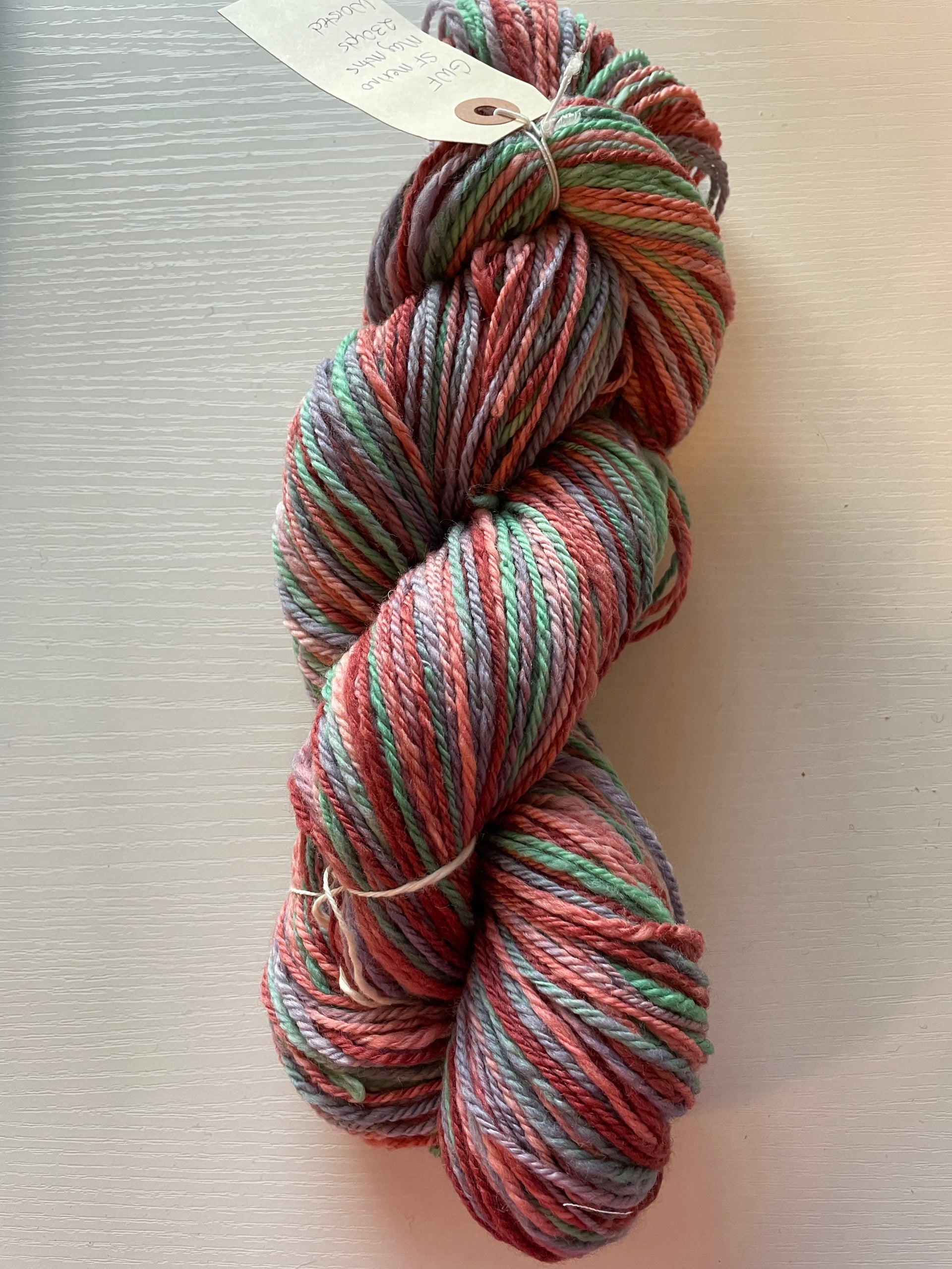 Fairy Land online - 3 ply handspun yarn - 4.4 & 90 yards - handpainted supersoft merino, mohair,hemp