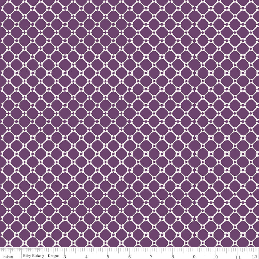 Beggar's Night Bones Yardage C14507 Purple by Riley Blake Designs - 1/2 yd