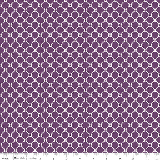 Beggar's Night Bones Yardage C14507 Purple by Riley Blake Designs - 1/2 yd