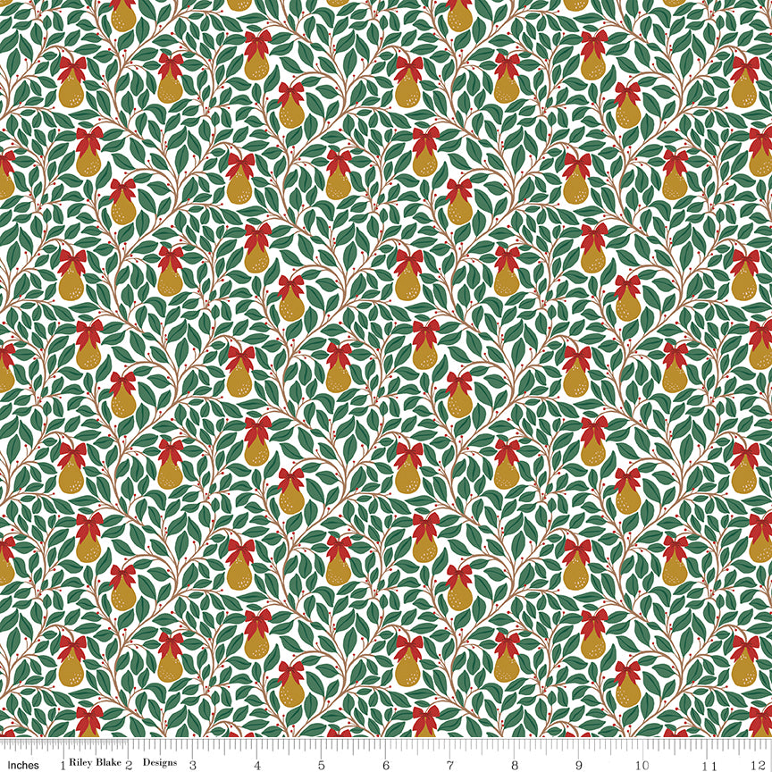 A Pear-fect Christmas 1-Yard Bundle WHITE - 8 yds total