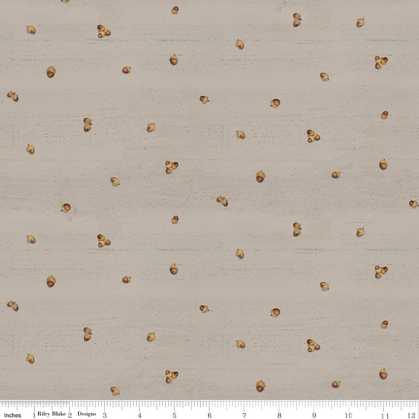 Covered Bridges in Fall - Acorn Ditzy TAN - 1/2 yd
