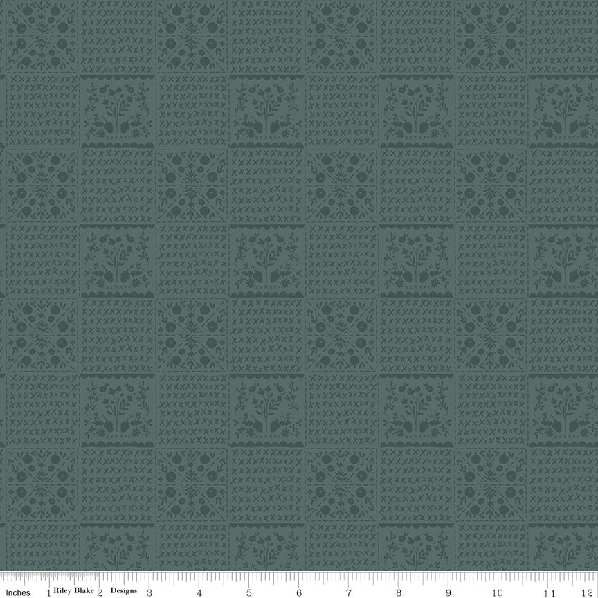 Happy Fall Days Stone Vintage Squares Yardage C16343 Stone by Riley Blake Designs - 1/2 yd