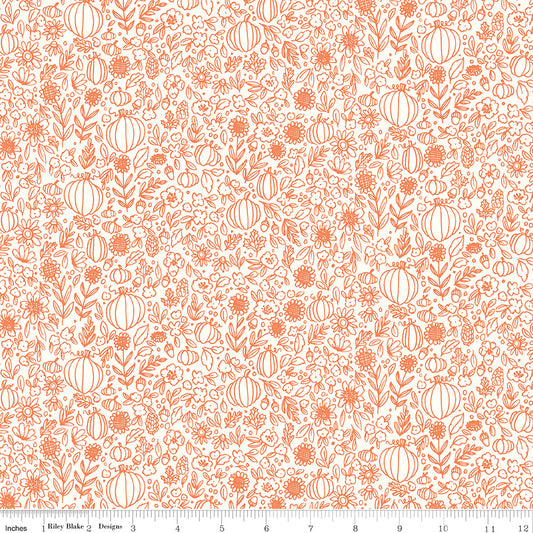 Happy Fall Days Stone Vintage Squares Yardage C16344 Cloud by Riley Blake Designs - 1/2 yd
