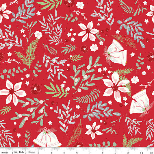 Mistletoe & Holly - Main RED - 1/2 yd