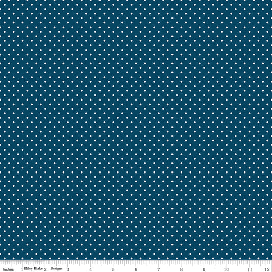 Swiss Dot Oxford Blue - 1/2 yd