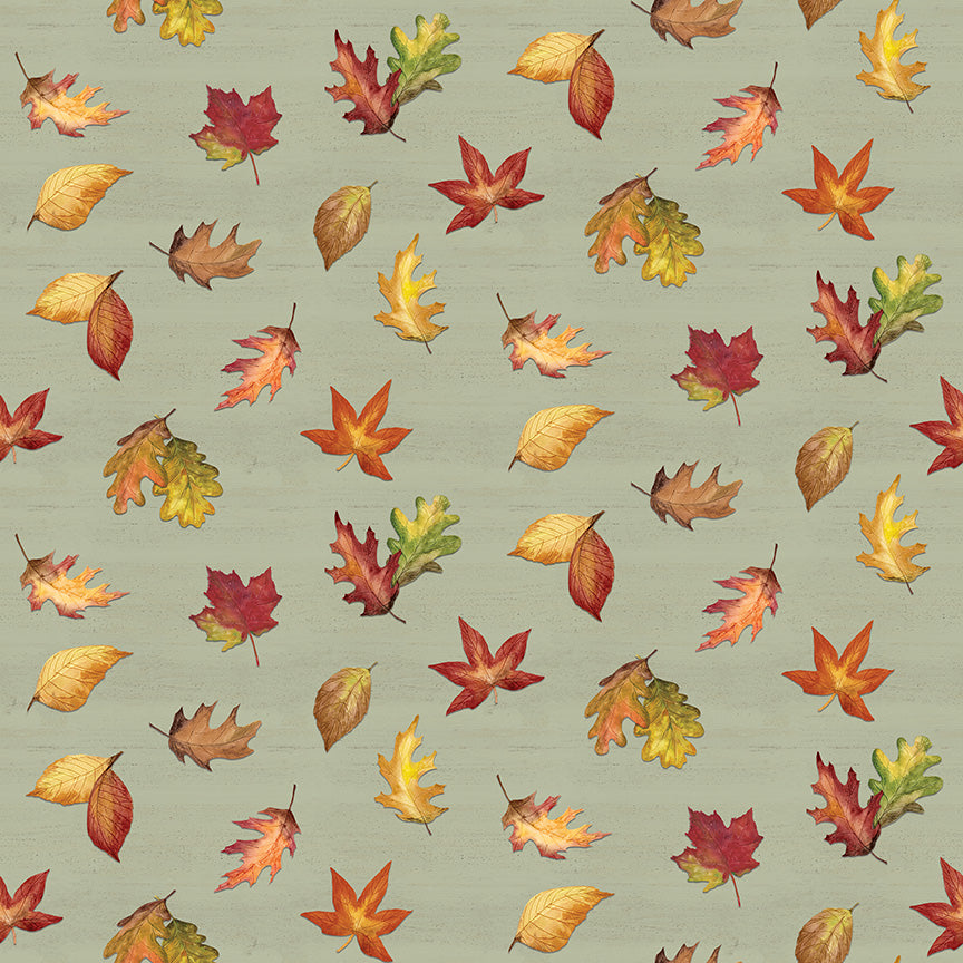 Covered Bridges in Fall - Leaf Toss SAGE - 1/2 yd