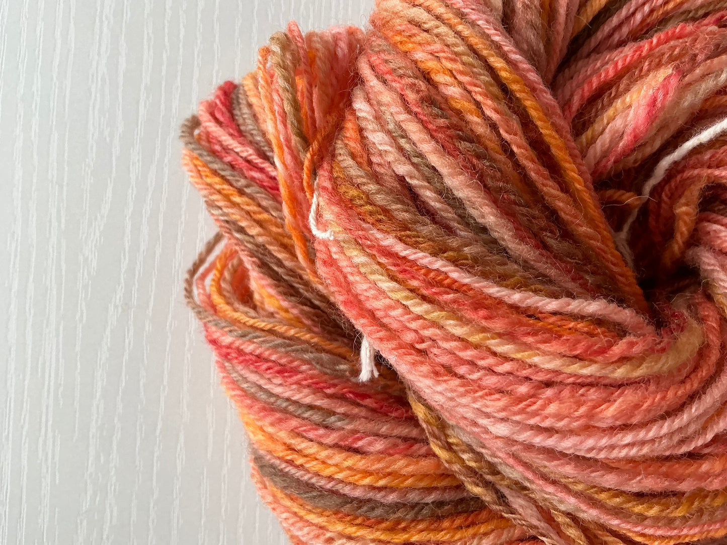 Handspun Yarn, 100% wool - chain ply fingering weight - Autumn Colors - 150 yds