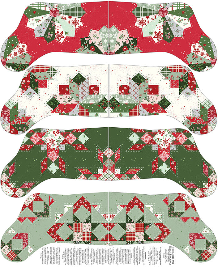 Mistletoe & Holly Stockings Panel