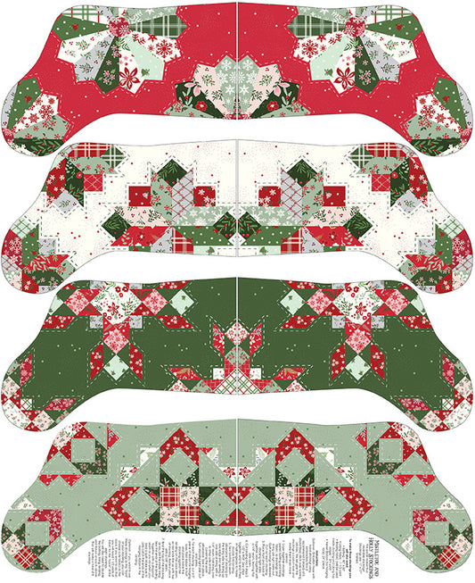 Mistletoe & Holly Stockings Panel