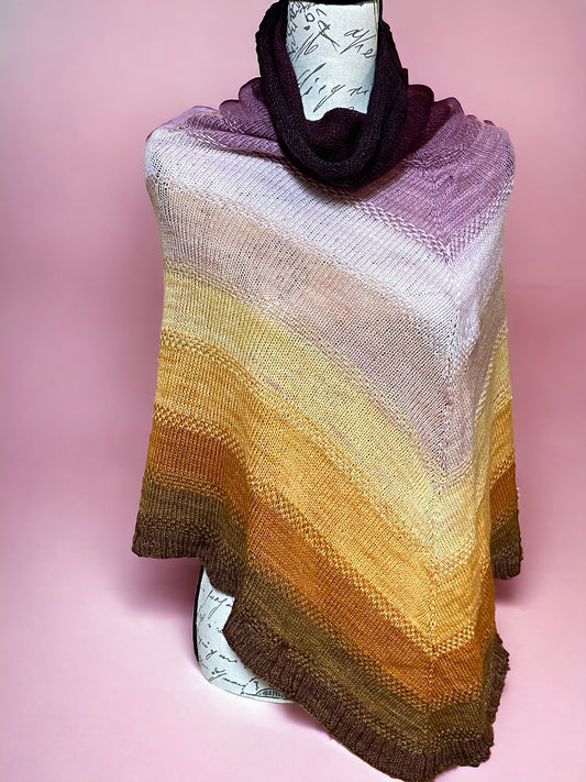 Hand-Knit Capelet / Poncho, Scrumptious Superwash Merino Wool, 12 color