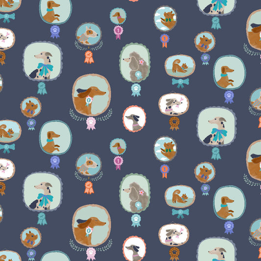 Dear Stella Fabrics Ruff Day Stellar Mutts About You - 1/2 YD