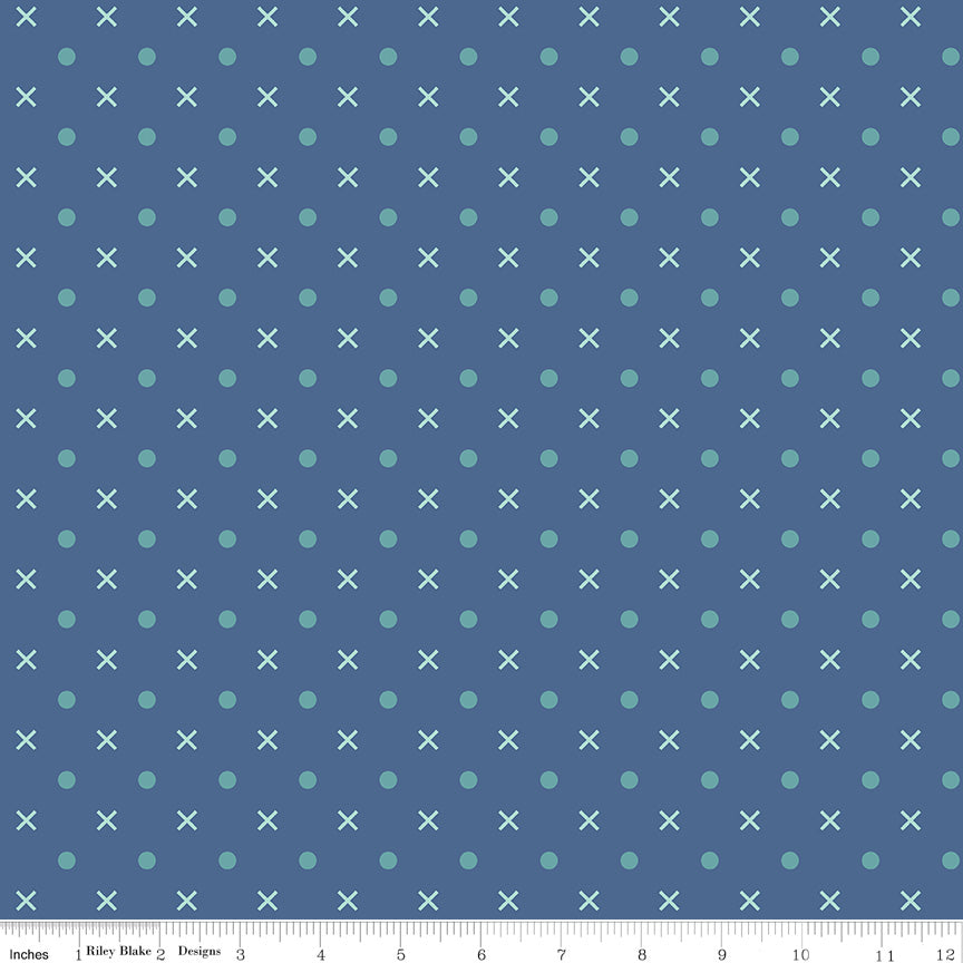 Wide Back - Bee Dots - DENIM