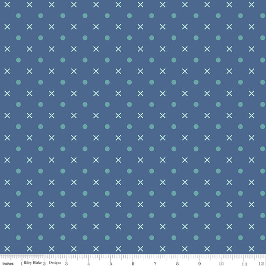 Wide Back - Bee Dots - DENIM