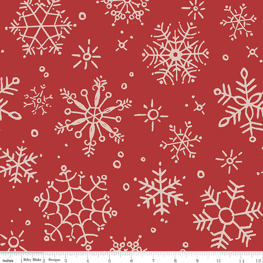 Wide Back - Magical Winterland Snowflake - BARN RED