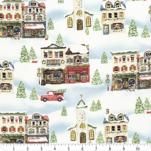 Winter Village - Blue Winter Village - Blue - 1/2 yd